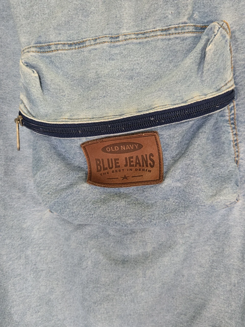 Vintage 90s Y2K Old Navy denim large draw string laundry bag sack.